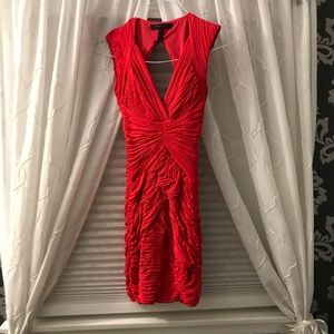 Sexy red pleated bcbg dress